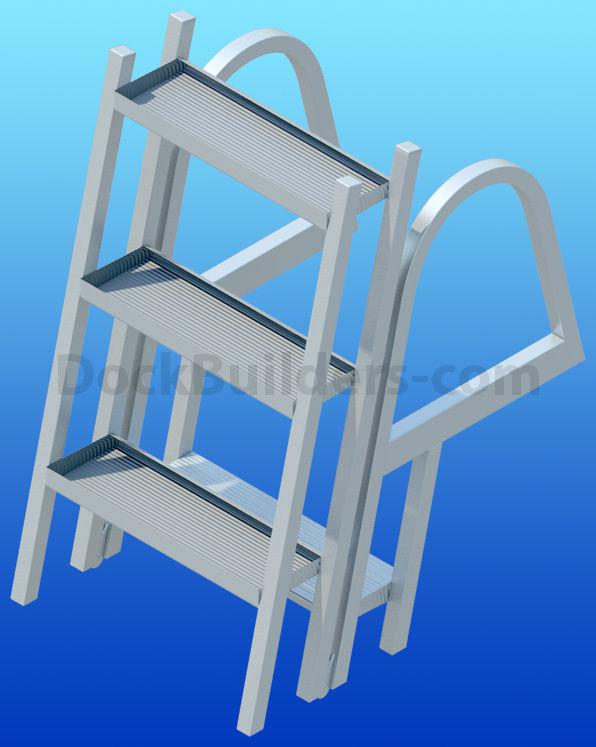 Find 4Step Angled Straight Folding Dock Ladder with 5" Wide Steps