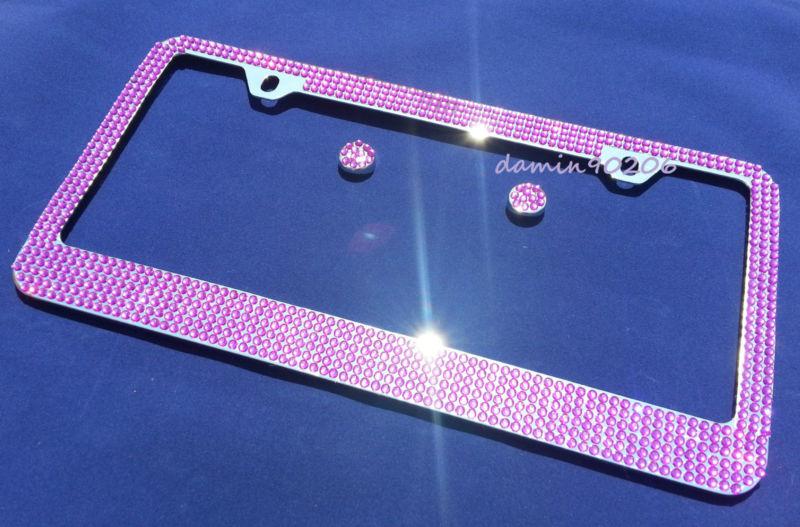 Find 2 X Purple Crystals Diamond Metal License Plate Frame Rhinestone
