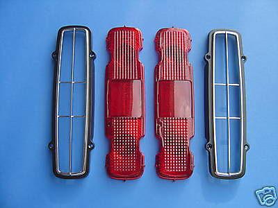 1970-1971-1972 chevrolet monte carlo taillight bezels & lens kit-4 pieces