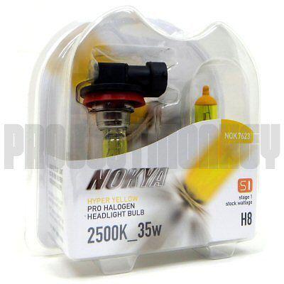 Nokya h8 hyper yellow headlight bulbs 2500k 35w fog lights pro halogen
