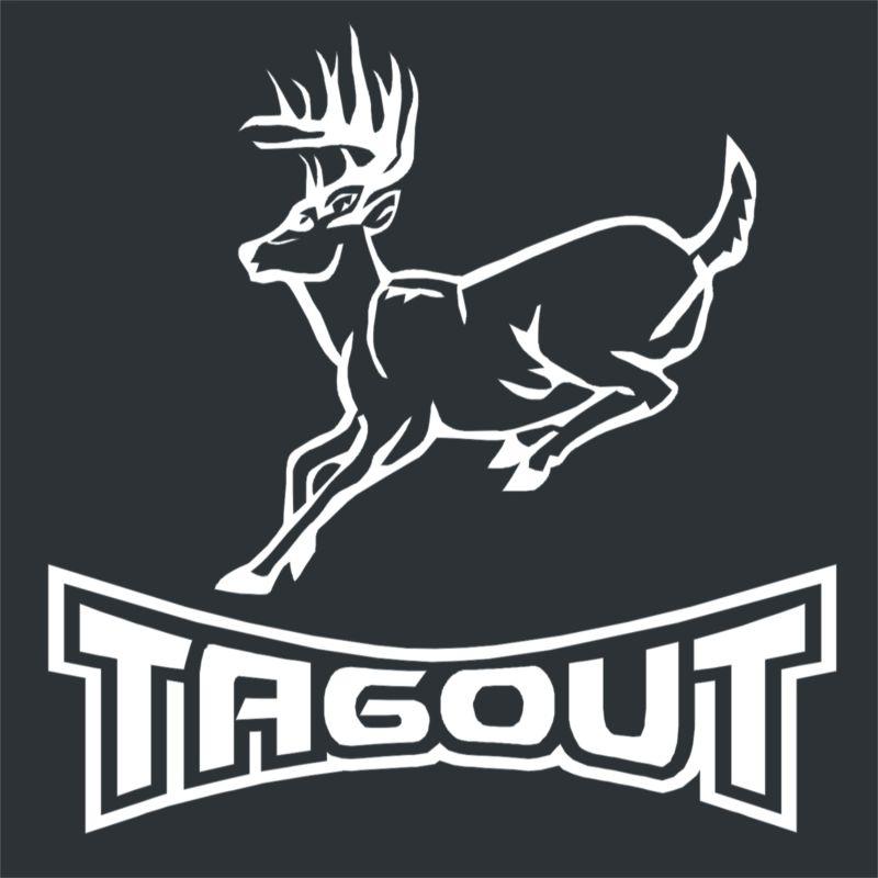 Running whitetail buck deer hunting tagout vinyl decal sticker