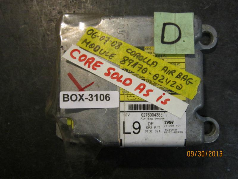 Core 06 07 08 corolla air bag module #89170-02420 *core*