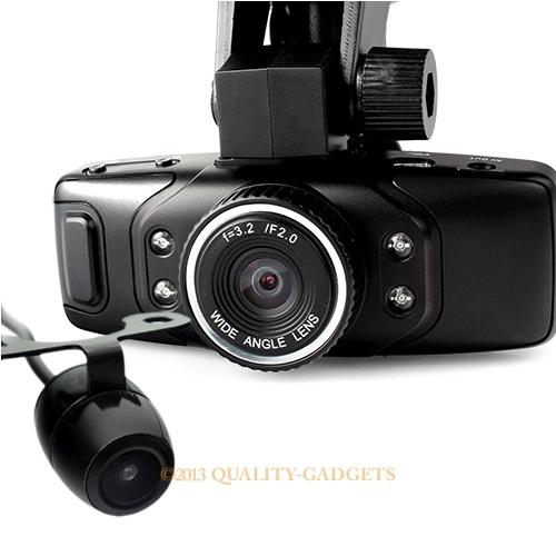 Hd dv dual camera lens car vehicle dvr cam dash video recorder g-sensor motion