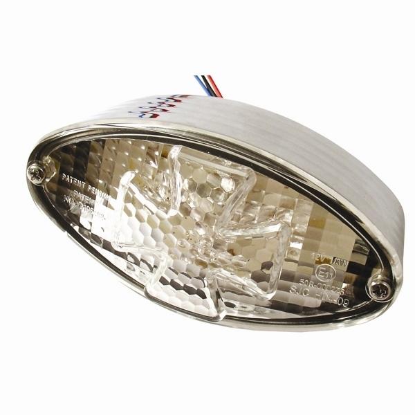 Bike-it clear led motorcycle rear tail light universal 3d maltese cross led