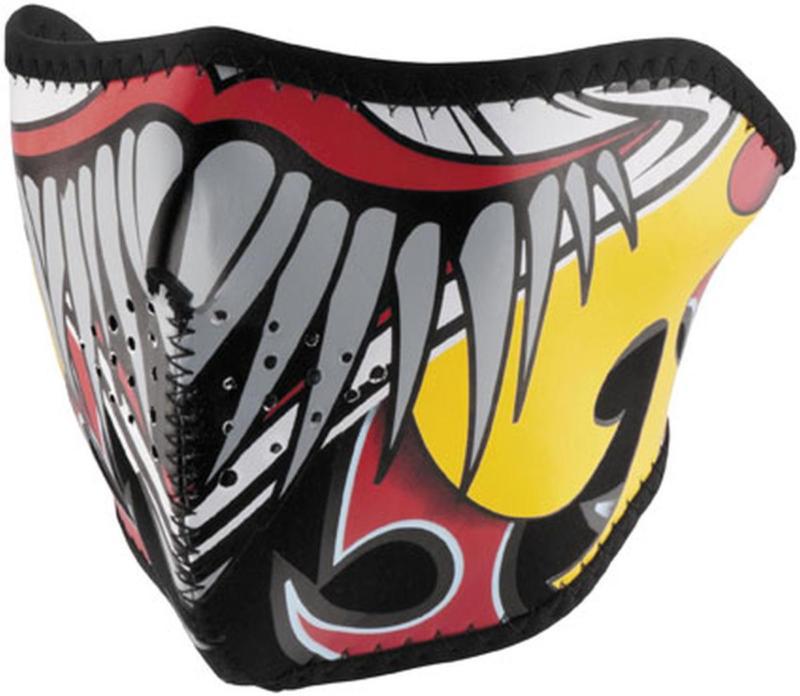 Zan cold weather water/wind resistant neoprene facemask,clown/yellow/red,osfm