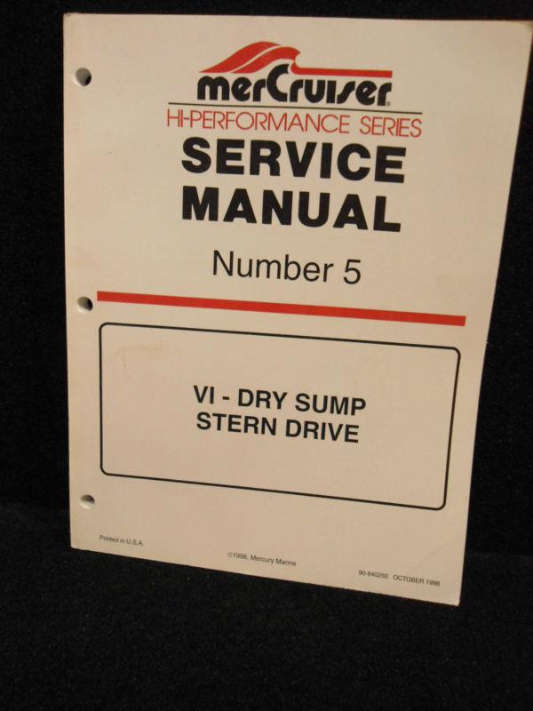 Oct 1998 mercruiser service manual book (13) #90-840250 vi-dry sump sterndrive