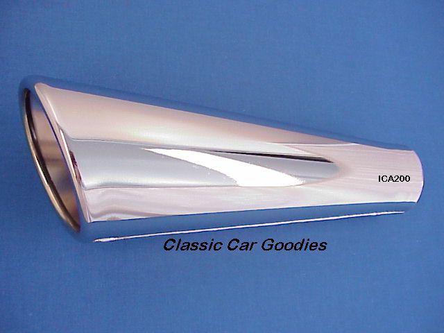 Exhaust tip (1) chrome rolled angle tail pipe 2" x 11"