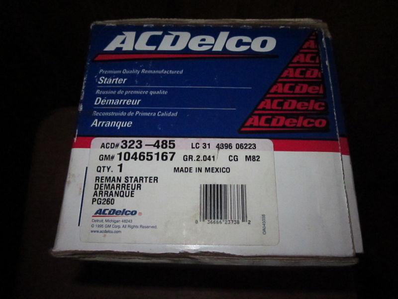  starter chevy gm 6.0l 5.7 4.3 gas 1994-2000 gm# 10465167 ac delco # 323-1459