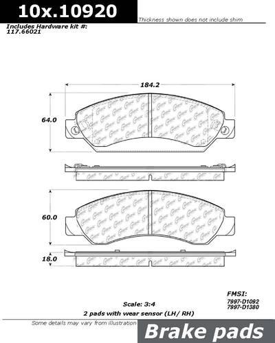 Centric 106.10920 brake pad or shoe, front
