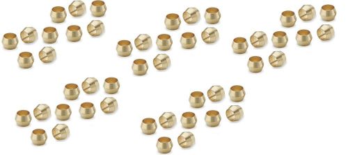 50 pack of 1/8" tube ferrule brass compression sleeve ring fittings