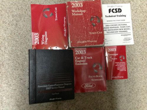 2003 lincoln town car service shop repair manual set 03 factory 6 books pced ewd