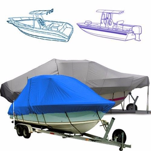 Marine t top boat cover fits a 25'6" boat with a 108" beam width.