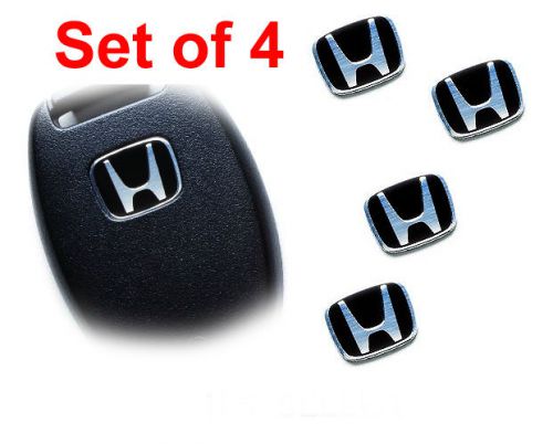 4 honda black remote key fob emblem metallic stickers badges aluminum