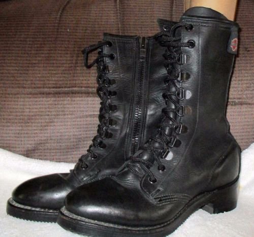Harley davidson women's leather boots gothic or victorian style size 6 1/2 nice!