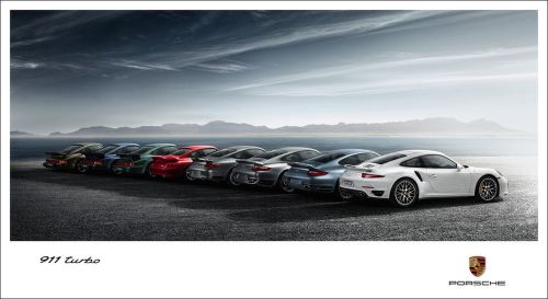 Porsche 911 991 996 993 964 turbo evolution timeline huge poster (106cm x 57cm)
