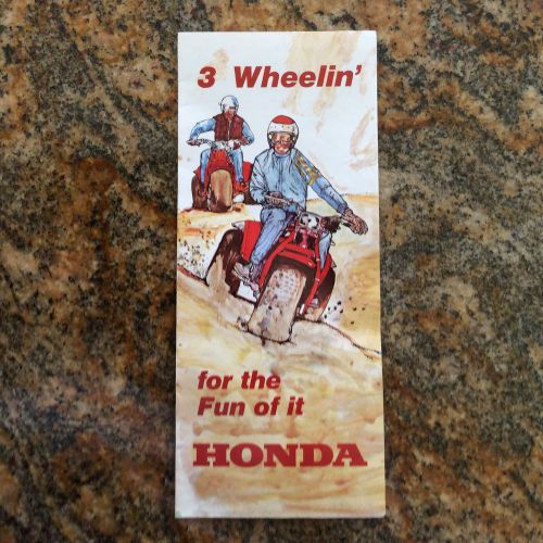 Rare! 1981 honda atc "riding tips" 3 wheelin fun 8 page brochure motorcycle