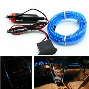 Car blue panel interior trim light cold el neon lamp atmosphere glow oled strip