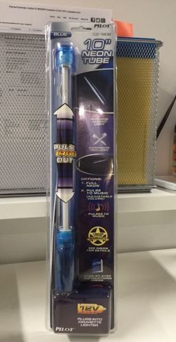 New sealed pilot cz-190b 10" neon blue 12v plug in pulses 2 music tube light  b0