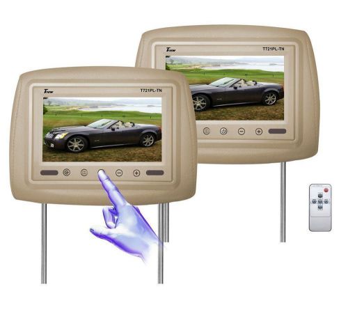 New tview universal 7&#034; beige/tan headrest car monitors