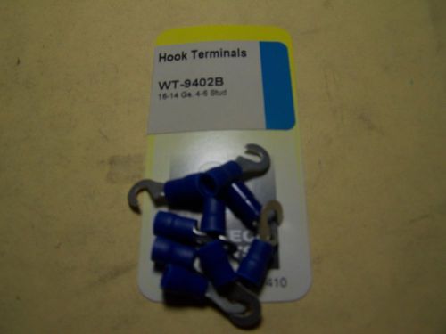 Electrical terminal - hook terminals 16-14 ga, 4-6 stud, blue, 9pcs