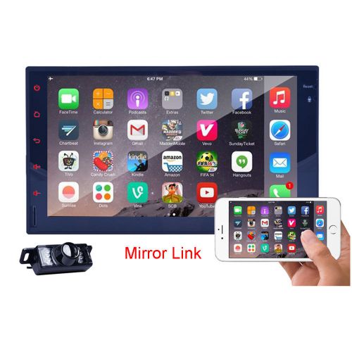 Pure android 4.4 os mirror link car stereo gps radio quad core 3g wifi + camera