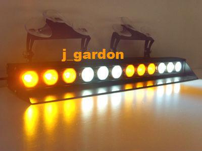 New dc12v 12 leds 3w emergency windshield a/w/a/w strobe lightbar