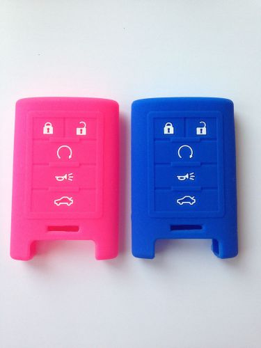 2pcs silicone protective smart  key cover key protector for cadillac sts cts srx