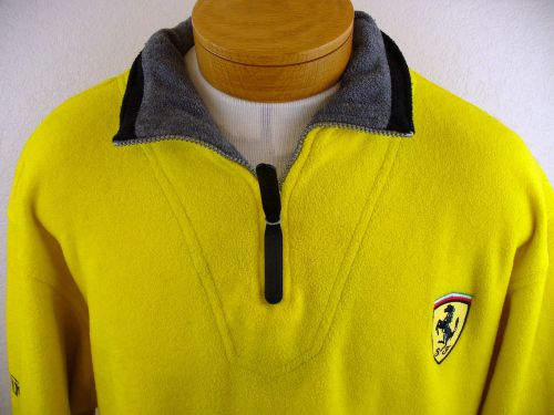 Ferrari men's l half zip vintage fleece pullover euc
