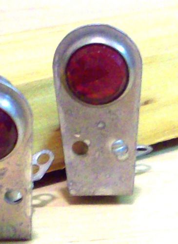 Vintage red old lens dash gauge panel light hot rod 3/8&#034;. nos rare12v 6v clear 1