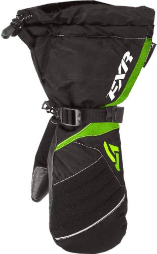 New fxr-snow fusion women's waterproof gloves/mitts, black/lime-green, xl
