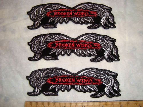 6 sew on/iron on patches-3 broken wings-3 choppers til you die