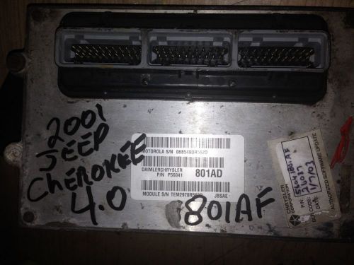 2001 jeep cherokee country 4.0l at ecm ecu engine computer pcm p56041801af 801af