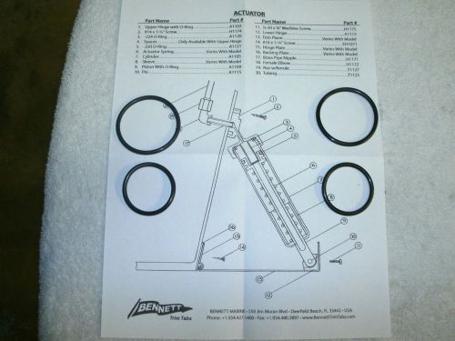 Bennett trim tab actuator o- ring  o - ring  sealing  kit w / instructions