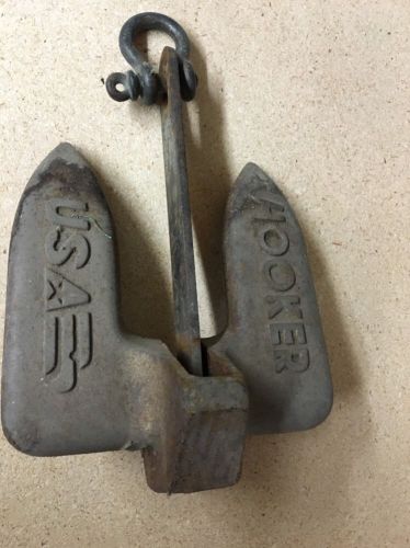 Hooker boat anchor 15 lb. pound nautical decor decoration boat marine hook. usa.
