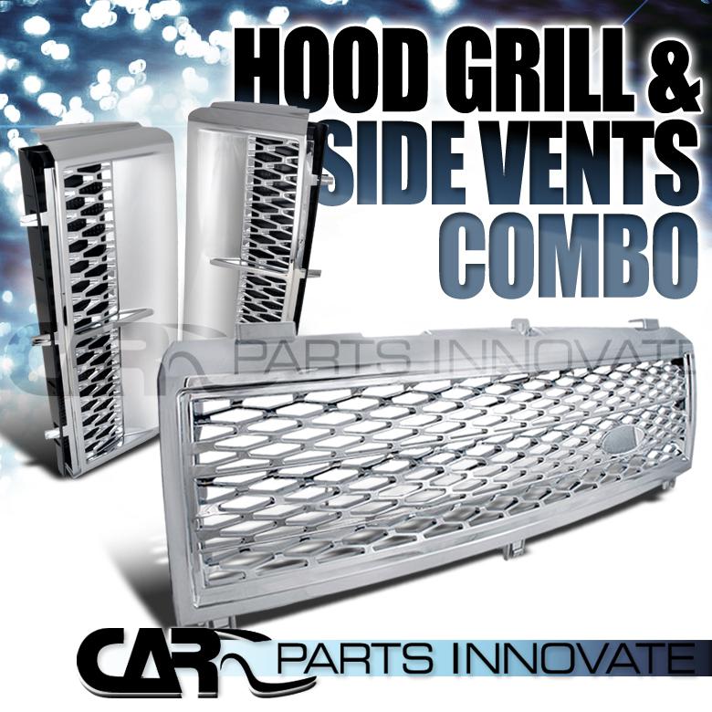 Sell 0305 RANGE ROVER L322 CHROME MESH FRONT HOOD GRILLE+FENDER AIR
