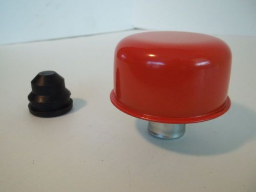 Orange valve cover breather - push-in 1" nipple - chevy