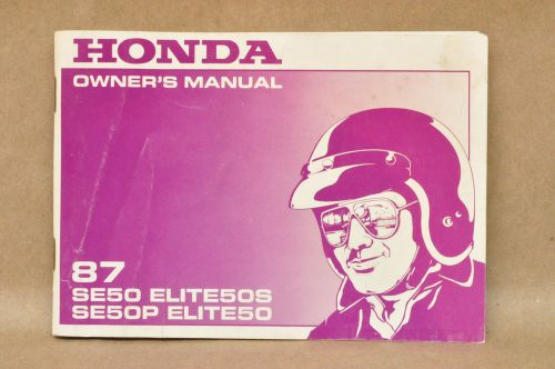Vintage honda 1987 se50 p elite 50 s owners manual