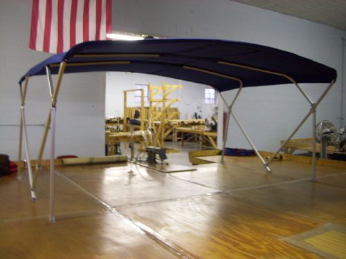 Houseboat bimini top 10' x 8' - sunbrella -1"frame metal fittings front braces