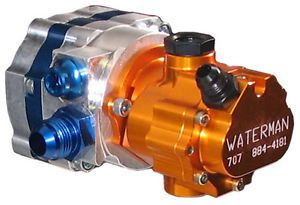 Waterman ultra lite fuel &amp; kse power steering pumps,wrc,sprint car,midget,.500