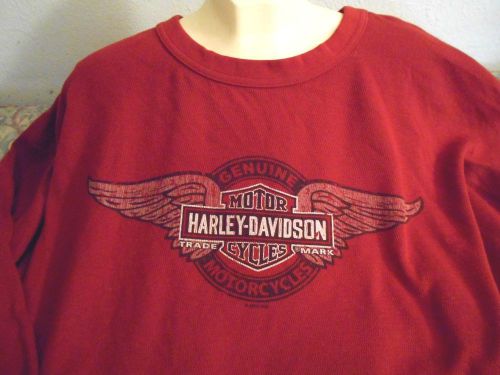 Nwt harley davidson thermal top long sleeve size 3xl &#034;red wings&#034;