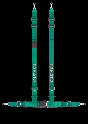 Authentic takata - green drift ii bolt harness 4-point bolt-in street legal