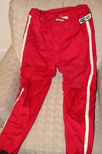 Worth racing pants men's m medium red sfi 3-2a/1 quarter midget