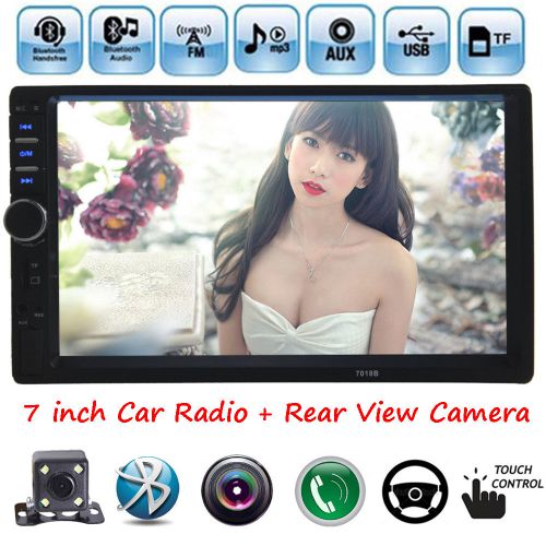 7'' hd bluetooth car radio stereo usb/aux+camera 2 din touch double mp5 player