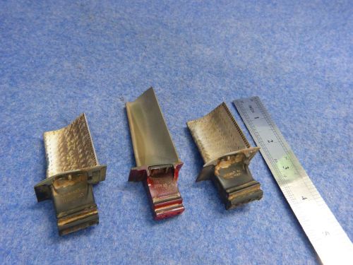 Lot of 3 aviation turbine engine blades only for collectors