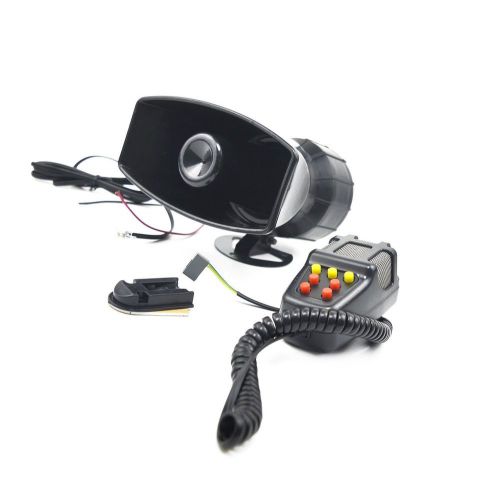 Mgotu 12v 80w 7 tone sound car siren vehicle horn with mic pa speaker system ...