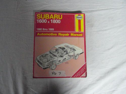 Haynes subaru 1600 and 1800 automotive repair manual 1980 thru 1989  3440