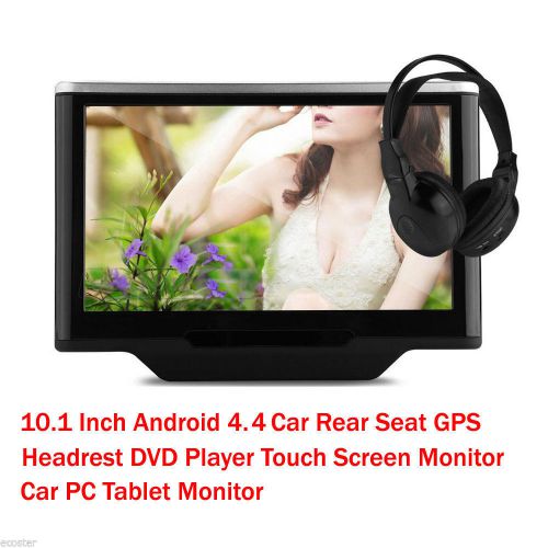 Pair 10.1" android 4.4 car rear headrest player gps pc tablet monitor+headphones
