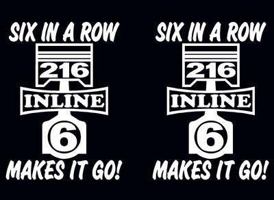 216 inline 6 piston decal set straight six engine emblem sticker i6 decals