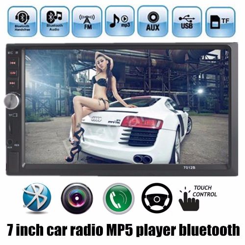 1din 7'' touch screen car stereo radio mp3 player bluetooth head unit aux/remote