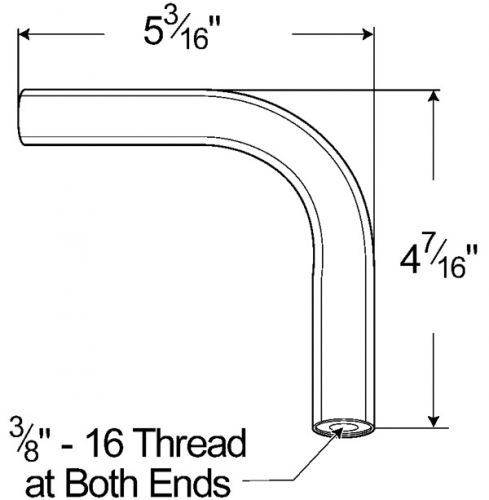 Gro10623 grote - aluminum 4 1/2" offset length 90º extension arm